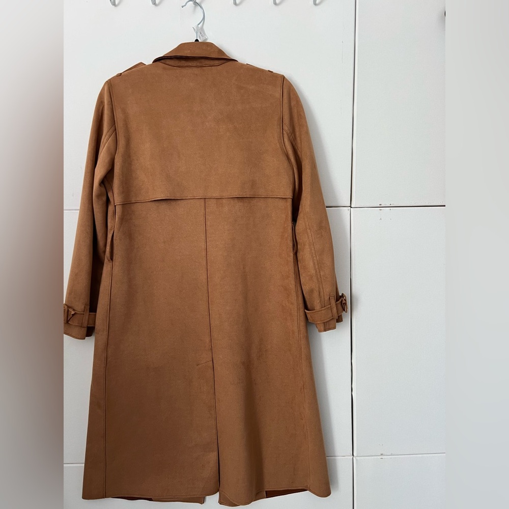 Tahari “Faux Leather” Coat with Pockets - Picture 17 of 17
